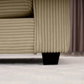 Corduroy Two Seater Sofa With 2 Footrest, 2 Seater Sofa With Ottoman For Small Living Spaces, Tan Corduroy Sofa Tan Corduroy 2 Seat