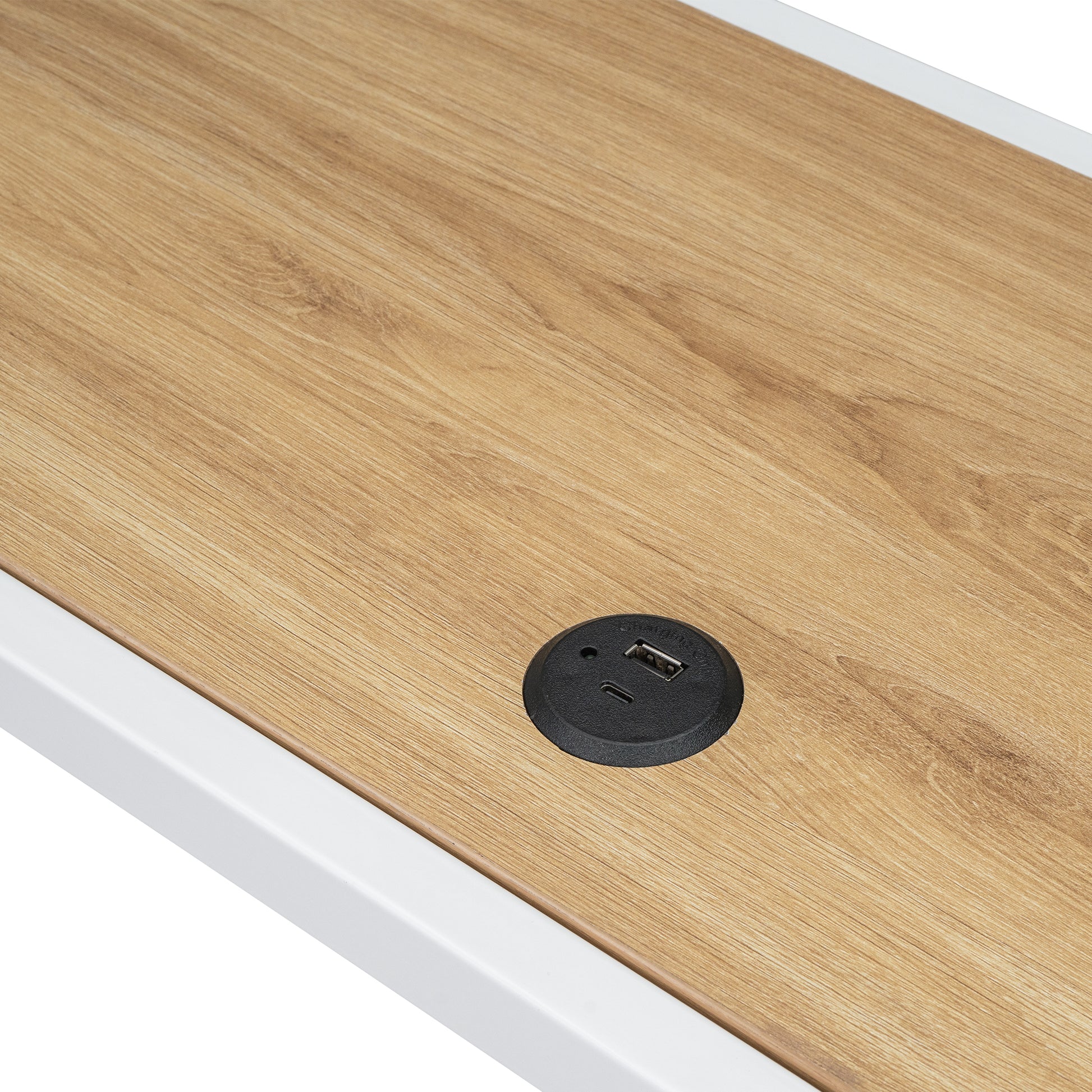 Twin Size Metal Loft Bed With Desk, Storage Shelves And Charging Station, White Box Spring Not Required Twin White Metal Mdf Metal