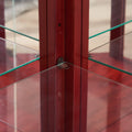 Glass Cabinet Lighted Corner Cabinet Corner Display Curio Cabinet, Glass Display With Light Included Bar Cabinet,Wine Cabinet With Adjustable Glass Shelves Carved Decoration Cherry Light Included Cherry Mdf Glass