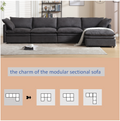 Packaging Upgrade Modern U Shaped Sectional Sofa ,5 Seat Sofa ,Sleeper Sofa Couch With Chaise Lounge For Living Room,Apartment,Upholstered,Polyester,Upgrade,Dark Gray Dark Gray Light Brown Polyester