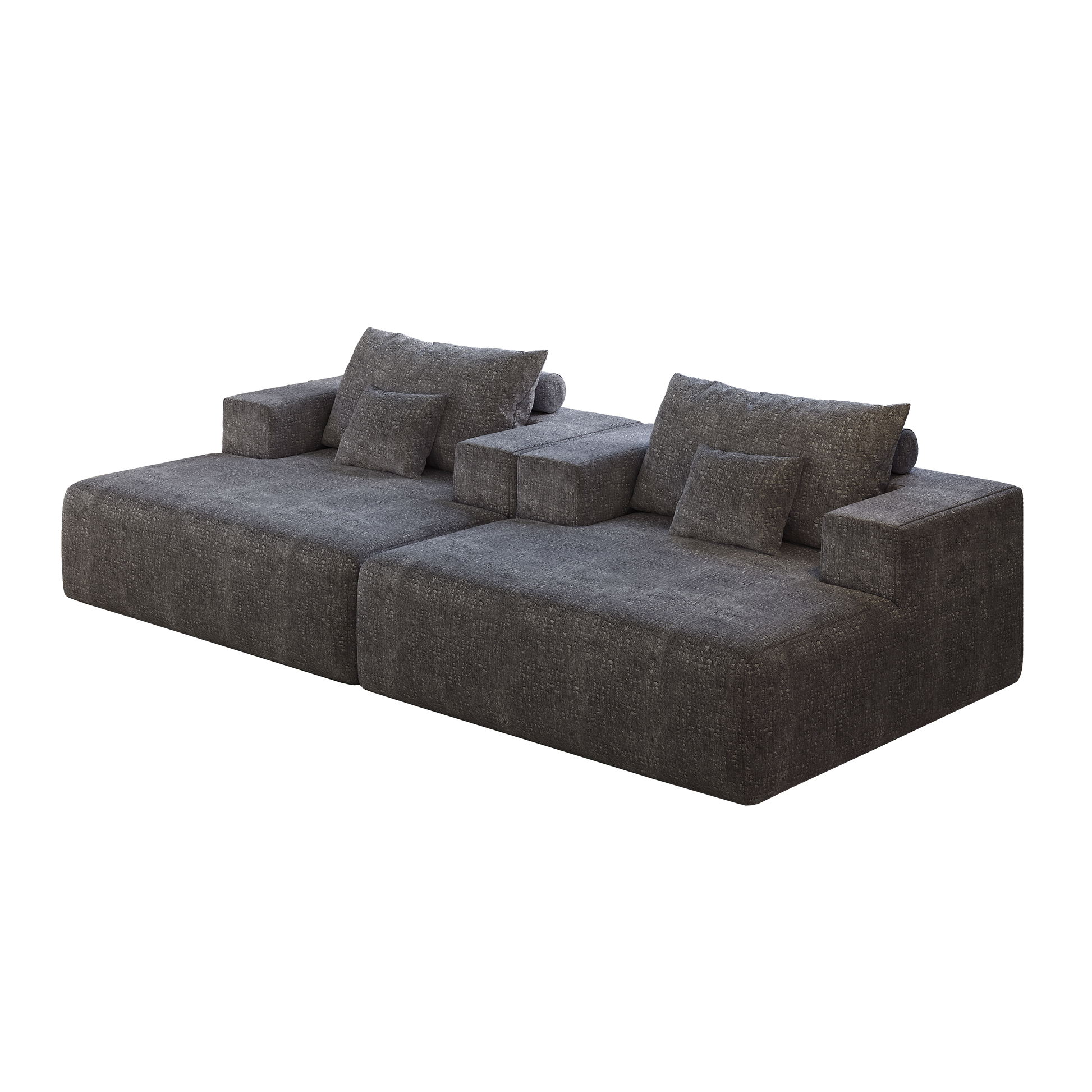 55 Inch Chenille Sponge Sofa Lounge Chair,No Assembly Required,Fluffy Modern Sleeper Chair For Indoor Living Room Bedroom Grey Foam Chenille 1 Seat