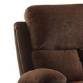 Chocolate Recliner With Cup Holder Chocolate Linen Manual Handle Metal Primary Living Space Tight Back Handle Pillow Top Arms Fabric Metal