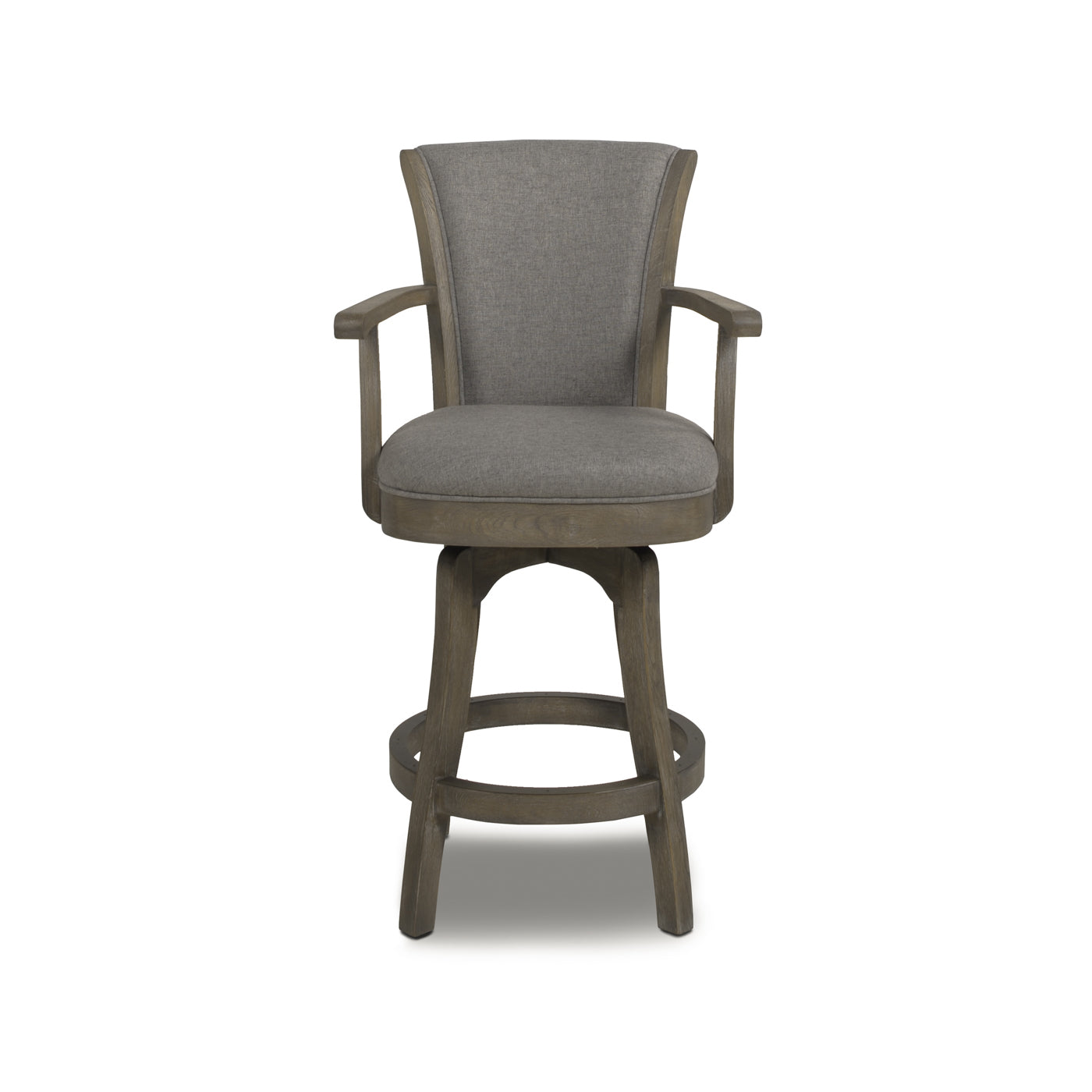 Williams 27In Swivel Counter Height Bar Stool, Heathered Grey Linen Gray Foam Linen