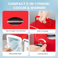 4L Portable Mini Fridge Warmer And Cooler Six 12Oz Cans Compact Refrigerator, 100% Freon Free & Eco Friendly, 4 L, Red Red Plastic