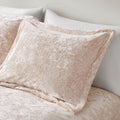 Crushed Velvet Sherpa Reversible Comforter Set Queen Pink Polyester