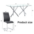 Table And Chair Set.Large Minimalist Rectangular Glass Dining Table For 6 8 With 0.39