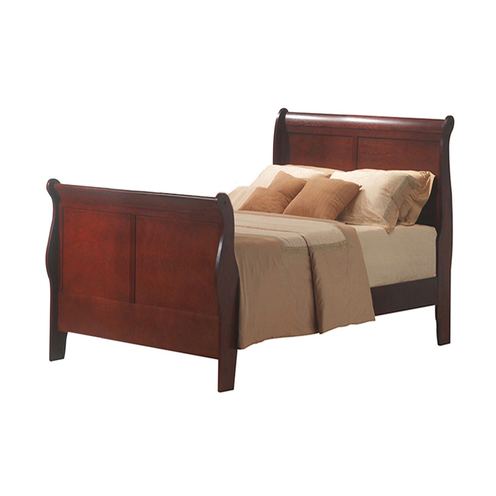 Cherry Twin Bed Box Spring Required Twin Cherry Wood Brown Wood