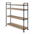 Oak And Sandy Black Bookshelf With 4 Shelves 4 Oak Open Back Wood Metal