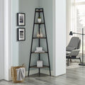 Modern Industrial Metal And Wood Corner Bookshelf Grey Wash Gray Wash Mdf Mdf