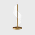 19 Inch Accent Table Lamp, S Design Wave Shade, Metal Base, White, Gold White Gold Acrylic