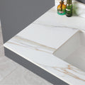 43 Inch Marble Vanity Top, Bathroom Vanity Top With Undermount Rectangular Middle Sink And 4