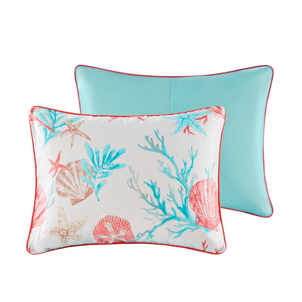 7 Piece Cotton Sateen Comforter Set Coral Queen Queen Coral Cotton