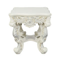 Antique White End Table With Floral Legs Antique White Primary Living Space Shelves Square Wood Plastic