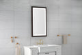 Bathroom Led Mirror Is Multi Functional And Each Function Is Controlled By A Smart Touch Button. Brown Aluminium