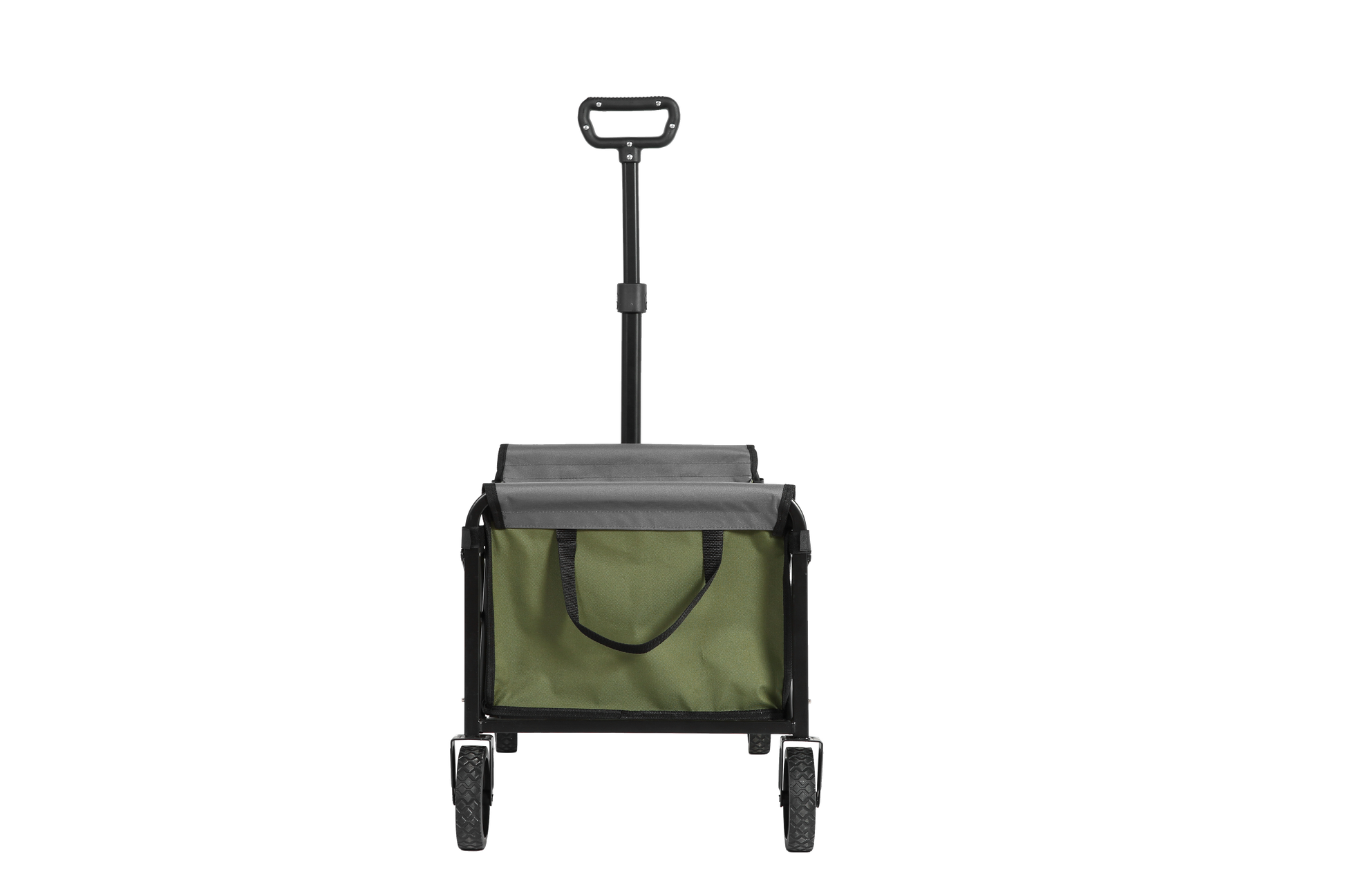 Lightweight Portable Heavy Duty Folding Beach Wagons With Wheels Outdoor Utility Carts For Grocery, Camping, Shopping, Sports, Garden With Large Capacity Army Green Army Green Steel