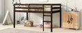 Solid Wooden, Rubber Wooden Twin Loft Bed With Ladder, Bed Platform Of Strengthened Slatsespresso Twin Espresso Rubber Wood