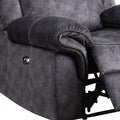 Jimny Domino Granite Power Recliner Gray Fabric