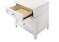 White 3 Drawer Nightstand W Usb White Solid Wood Mdf