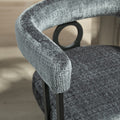 Coolmore Contemporary Designed Chenille Fabric Upholstered Accent Dining Chair Barrel Side Chairs Kitchen Armchair For Living Room Set Of 2 Gray Chenille Gray Foam Chenille