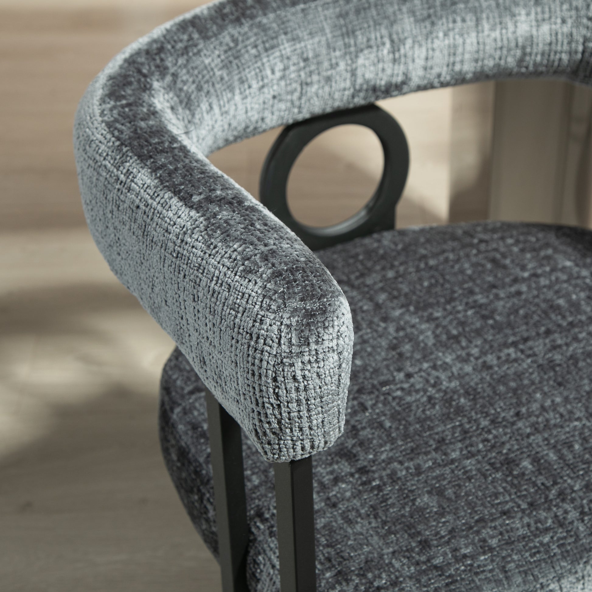 Coolmore Contemporary Designed Chenille Fabric Upholstered Accent Dining Chair Barrel Side Chairs Kitchen Armchair For Living Room Set Of 2 Gray Chenille Gray Foam Chenille