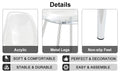 Table And Chair Set.Modern Rectangular Glass Dining Table With Tempered Glass Countertop And Silver Metal Legs, Paired With Multiple Transparent High Quality Pet Dining Chairs With Silver Legs. Silver Seats 6 Tempered Glass