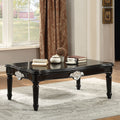 Black Coffee Table With Turned Legs Black Primary Living Space Rectangular Solid Wood Mdf