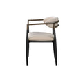 Beige And Black Armchair With Open Back Set Of 2 Solid Beige Black Dining Room Side Chair Solid Back Set Of 2 Wood Fabric