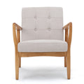Beige Fabric Mid Century Modern Club Chair Beige Fabric