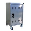 Mobile Charging Cart And Cabinet For Tablets Laptops 35 Device B30Plus Silver Silver Steel Metal