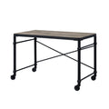 Oklarth Rustic Oak & Black Finish Writing Desk Black,Oak Metal,Synthetic Wood