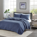 3 Piece Quilt Set Navy King Cal King King Navy Polyester