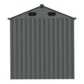 8X6 Ft Metal Outdoor Storage Shed With Window, Floor Base, Air Vents And Double Hinged Door Dark Grey Steel