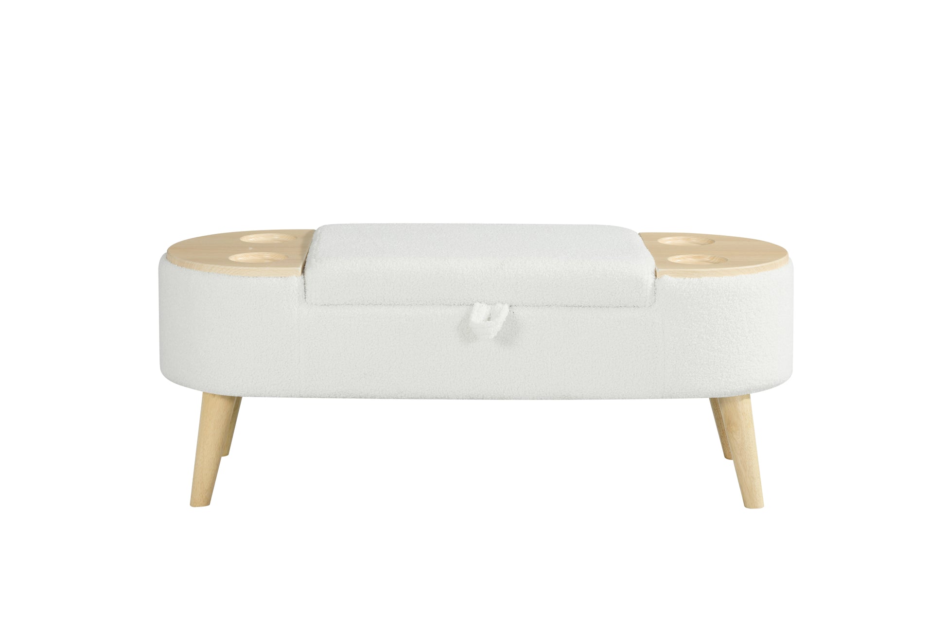 Ottoman Oval Storage Bench 3D Pile Fabric Bench With Large Storage Space For Living Room, Entryway And Bedroom Inoff White Baskets White Primary Living Space Black Eucalyptus Wood Off White Step Stools & Step Ladders Cashmere Floral Ultra Modern Cubby