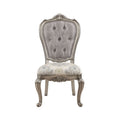 Beige And Platinum Tufted Arm Chair Set Of 2 Solid Multi Dining Room Foam Tufted Back Set Of 2 Wood Fabric