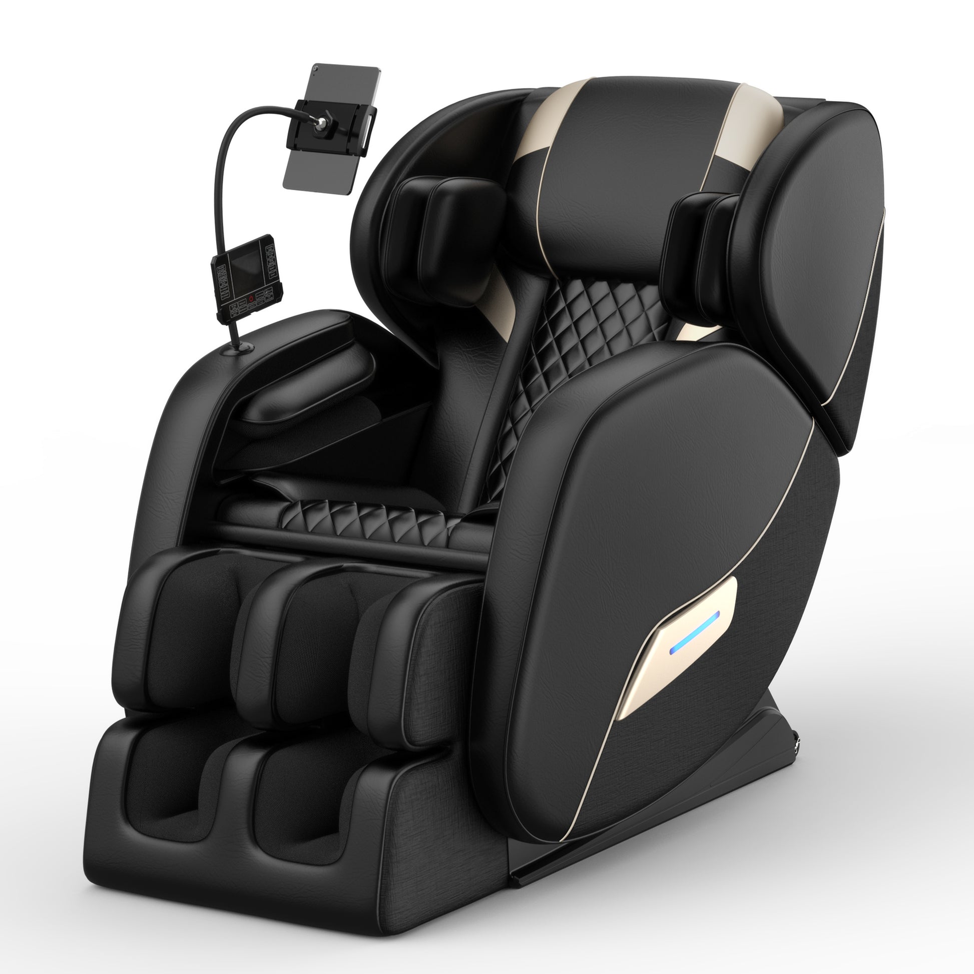 2024 Massage Chair Recliner With Zero Gravity With Full Body Air Pressure Black Pu Leather