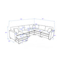 Modern U Shaped 6 Seat Sectional Sofa Couch With One Ottoman And Three Toss Pillows ,Modular Sofa For Living Room,Corduroy Sofa Yellow Corduroy 7 Seat