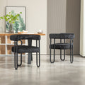 Coolmore Contemporary Designed Velvet Fabric Upholstered Accent Dining Chair Barrel Side Chairs Kitchen Armchair For Living Room Set Of 2 Black Chenille Black Foam Chenille