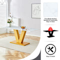 Marble Style White Dining Table For 4 8 People With 0.4 