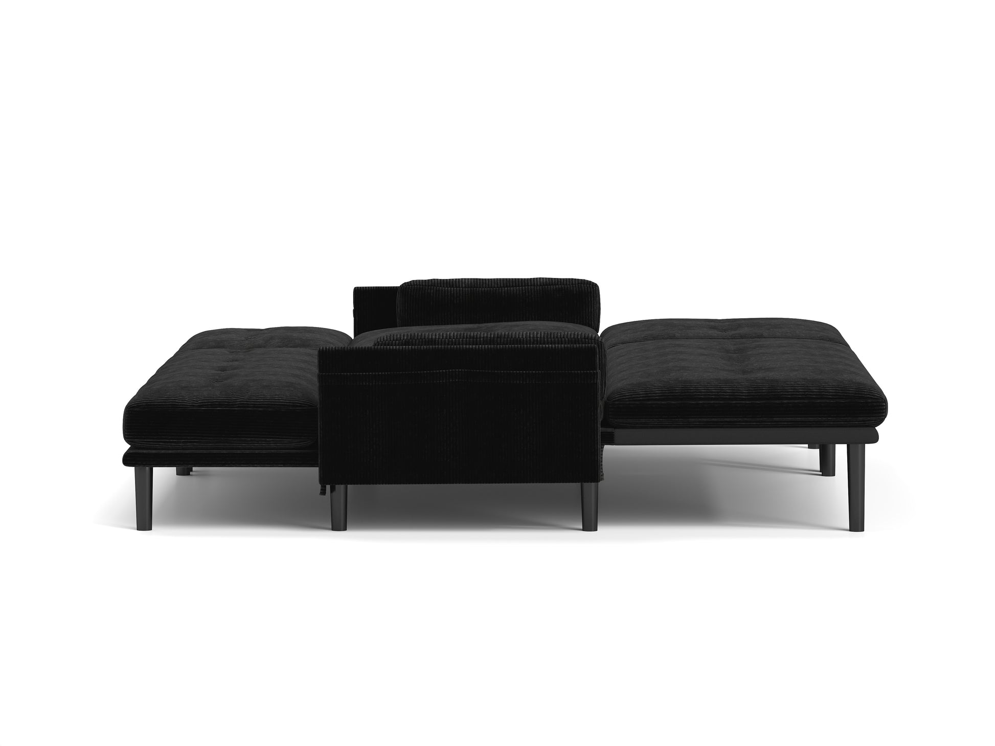 Black Corduroy Sectional Sofa: Convertible 3 Seaters Sofa, L Shaped Sofa, And Bed Black Velvet Metal Primary Living Space Medium Soft Loose Back Pillow Top Arms Foam Fabric Metal 3 Seat