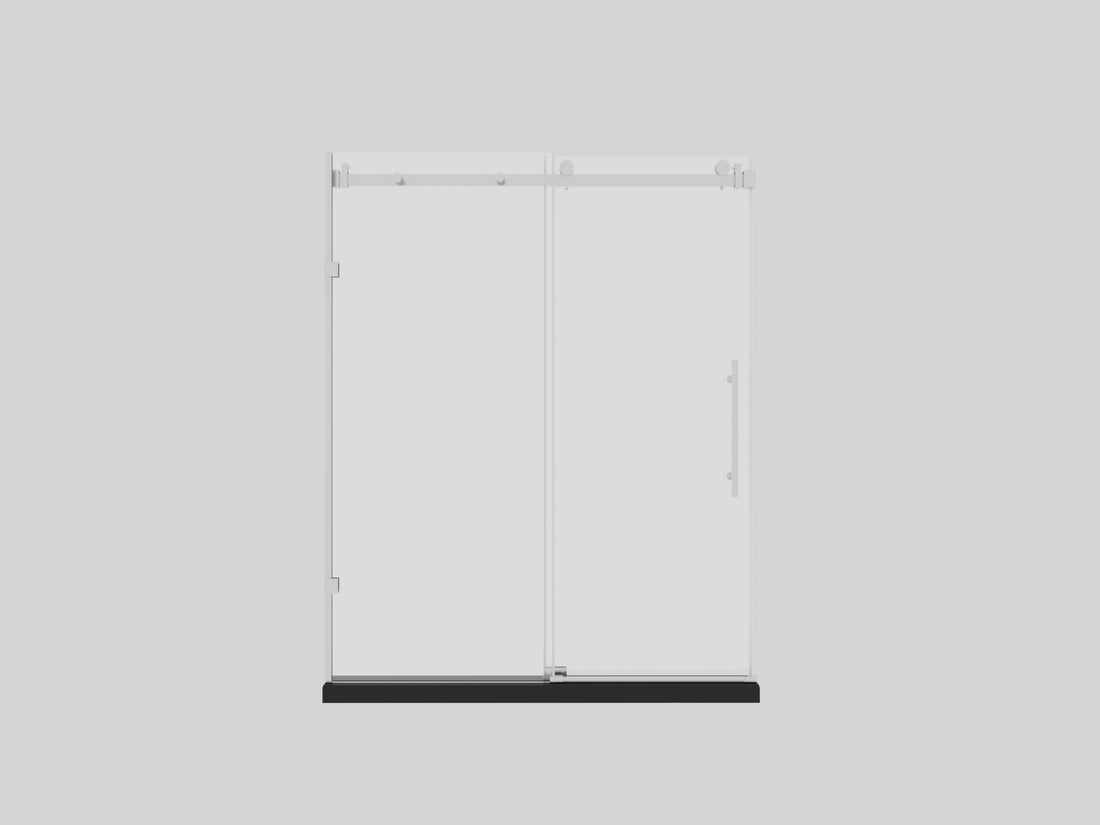 Frameless Sliding Glass Shower Doors 72" Width X 76"Height With 3 8" 10Mm Clear Tempered Glass, Brushed Nickel Finish Brushed Nickel Bathroom American Design Stainless Steel Tempered Glass