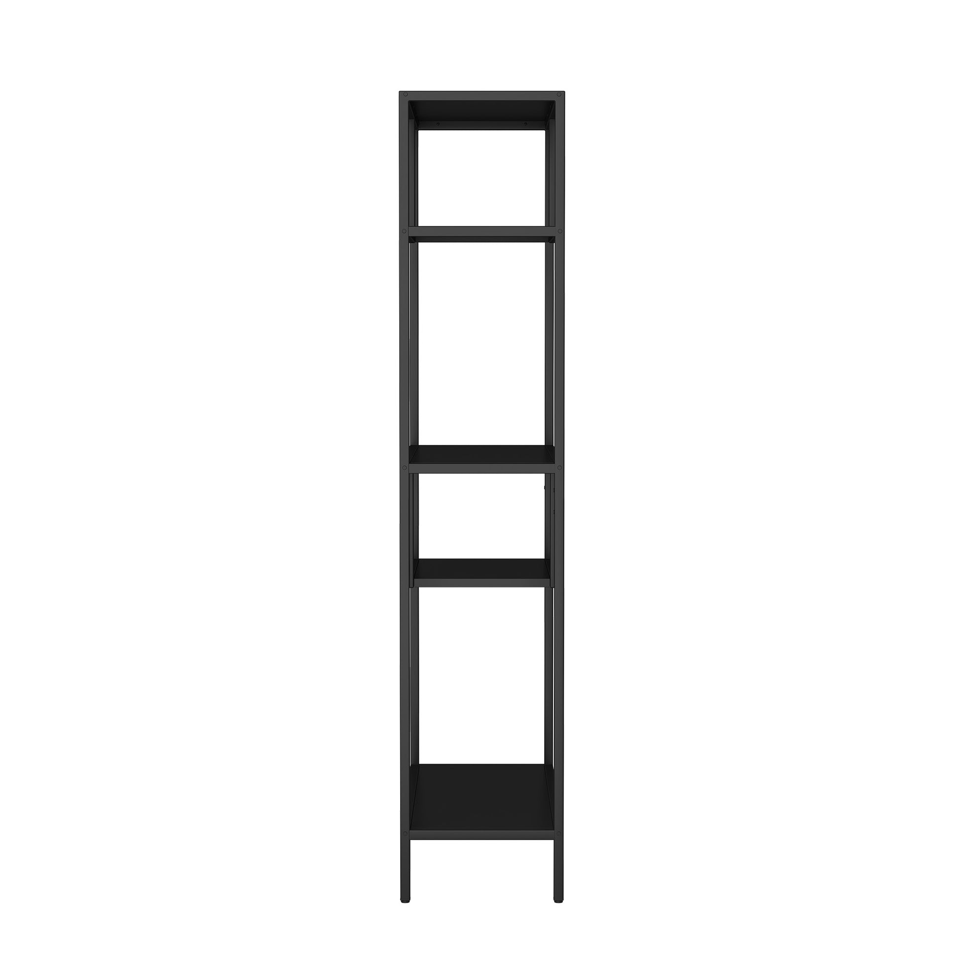 Modern Storage Shelf With 4 Compartments & Metal Legs, Freestanding Organizer,Book Shelves Display Shelves For Living Room, Bedroom, Home Office 4 Black Standard Primary Living Space Open Back Metal