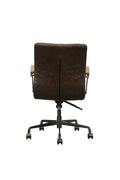 Distress Chocolate Swivel Office Chair With Pneumatic Lift Caster Solid Chocolate Office Office Chairs Solid Back Swivel Genuine Leather