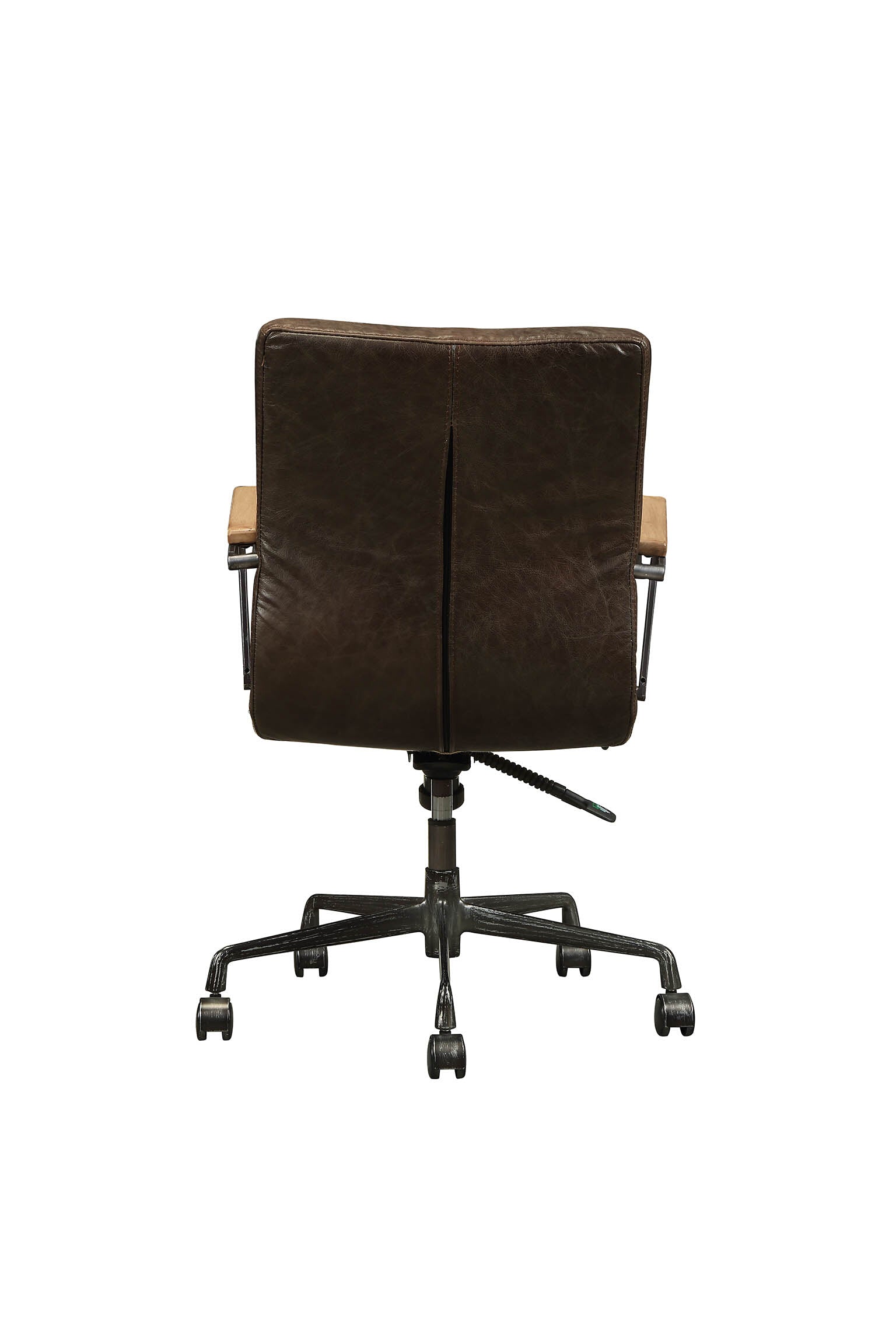 Distress Chocolate Swivel Office Chair With Pneumatic Lift Caster Solid Chocolate Office Office Chairs Solid Back Swivel Genuine Leather