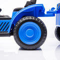 12V Kids Ride On Electric Tractor Black Knight,Kids Ride On Toy.2Wd,Non Skid Tires, Steering Wheel, Foot Pedal,With Removable Storage Tug,Light,Bluetooth,Music,Mp3,Usb,Power Display For Kids Aged 3 . Blue 50 99 Lbs Polypropylene