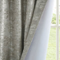 Jacquard Lined Total Blackout Rod Pocket Back Tab Curtain Panel Only 1 Pc Panel Grey Silver Polyester