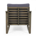 Samwell Club Chair Dark Grey Acacia Wood