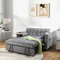 Convertible Sofa Bed In 3 Lengths, Modern Velvet Pull Out Bed, Adjustable Back And With Usb Port And Hidden Laptop Desk Table For Living Room, Small Space,Grey Grey Velvet 2 Seat