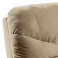 Deby 35 Inch Modern Recliner, Foam Cushioned Seat, Soft Microfiber, Beige Beige Wood Fabric