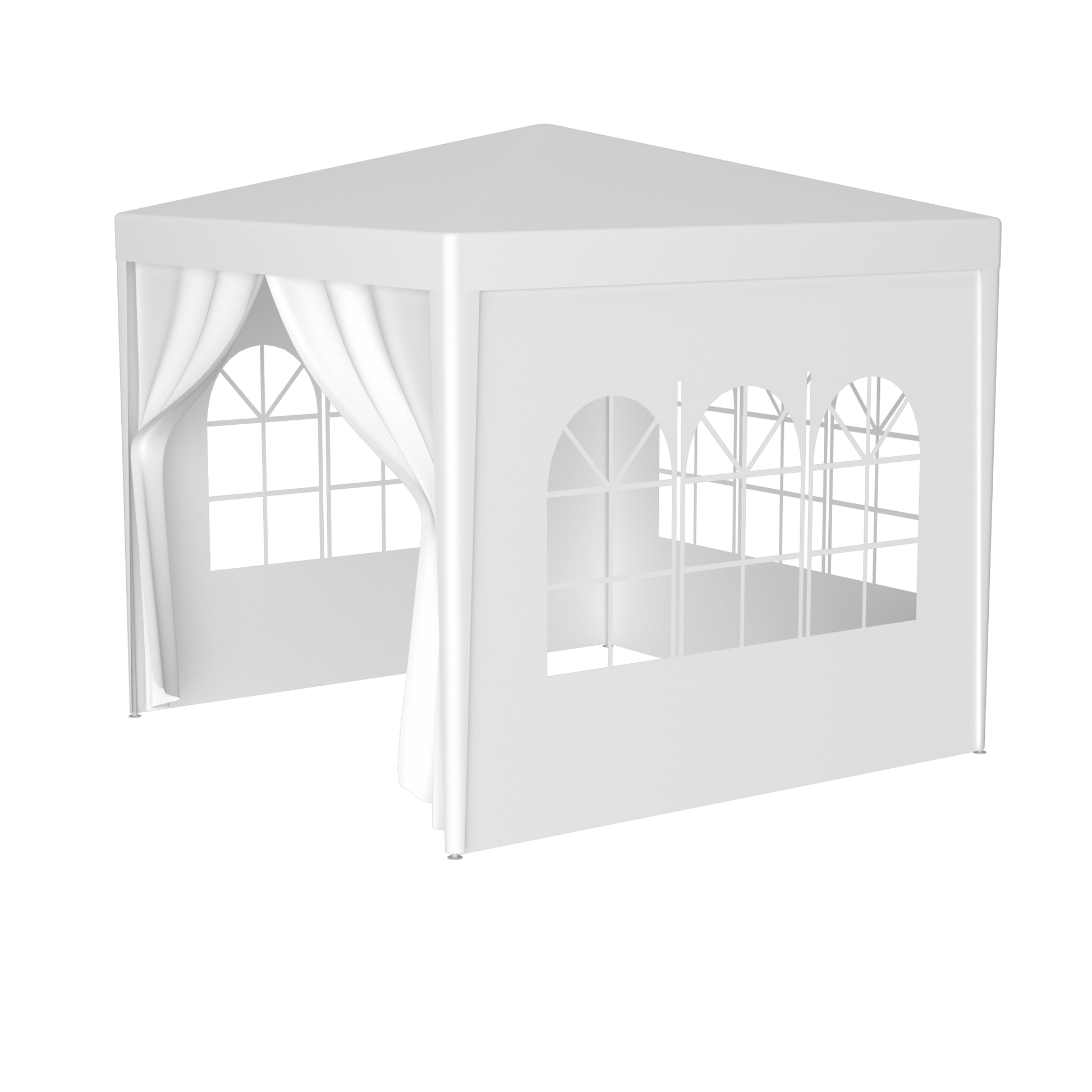 10'X10' Party Tent Outdoor Heavy Duty Gazebo Wedding Canopy 4 Removable Walls White Polypropylene