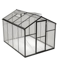 6X8 Ft Greenhouse For Outdoors, Polycarbonate Greenhouse With Quick Setup Structure And Roof Vent, Aluminum Large Walk In Greenhouse For Outside Garden Backyard, Black Black Aluminium